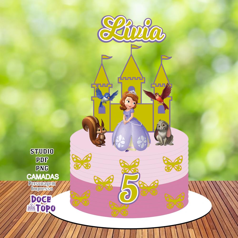 Topo de Bolo Princesa Sofia 02 Studio/PDF/PNG