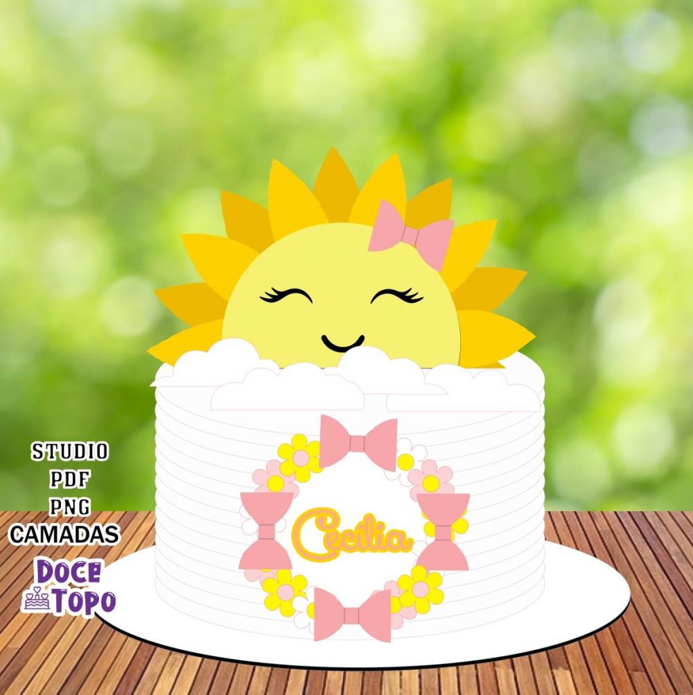 Topo de Bolo Raio de Sol 04 Studio/PDF/PNG