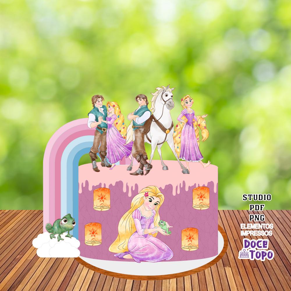 Topo de Bolo Rapunzel 01 Studio/PDF/PNG