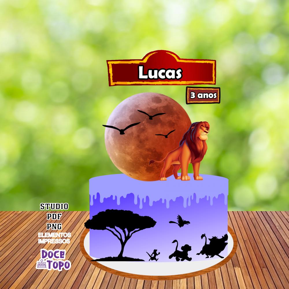Topo de Bolo Rei Leão 01 Studio/PDF/PNG