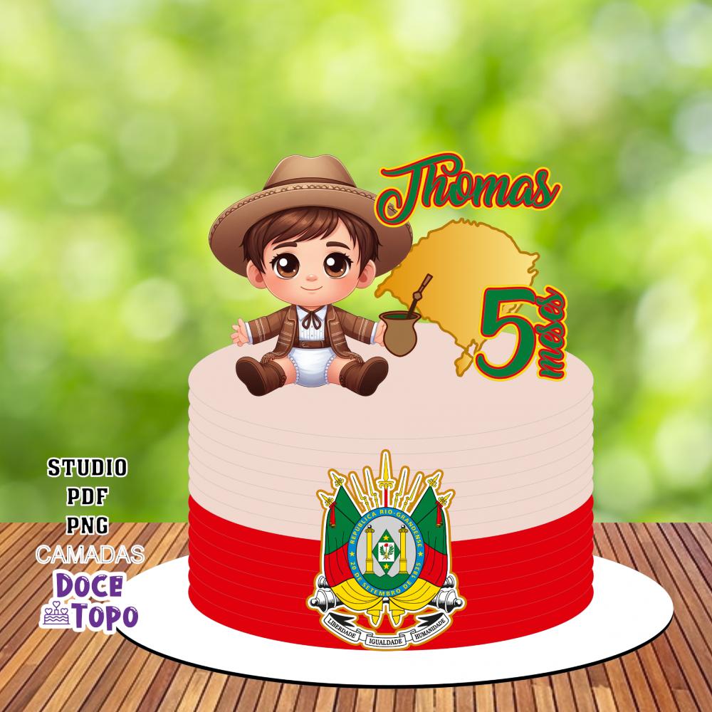 Topo de Bolo Rio Grande do Sul 02 Studio/PDF/PNG