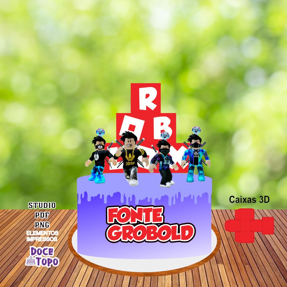 Topo de Bolo Roblox 01 Studio/PDF/PNG