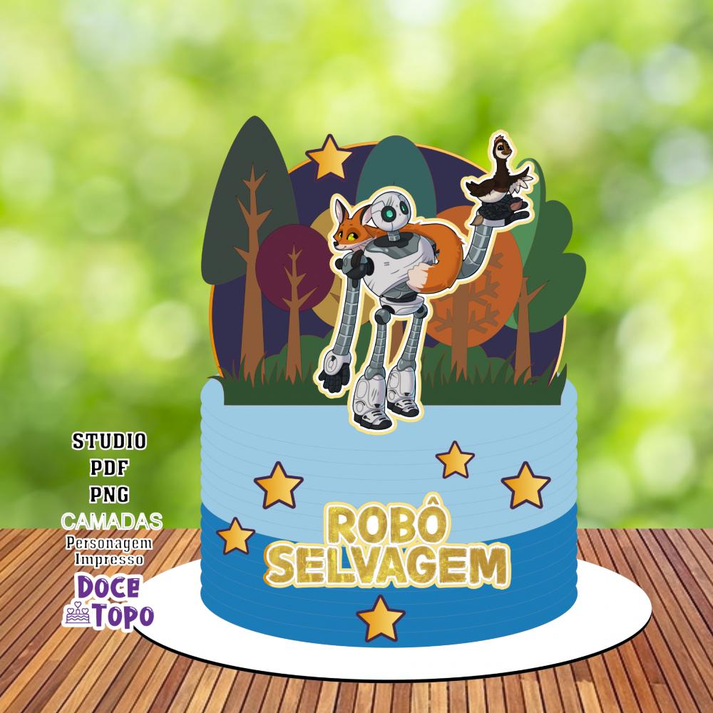 Topo de Bolo Robô Selvagem 01 Studio/PDF/PNG