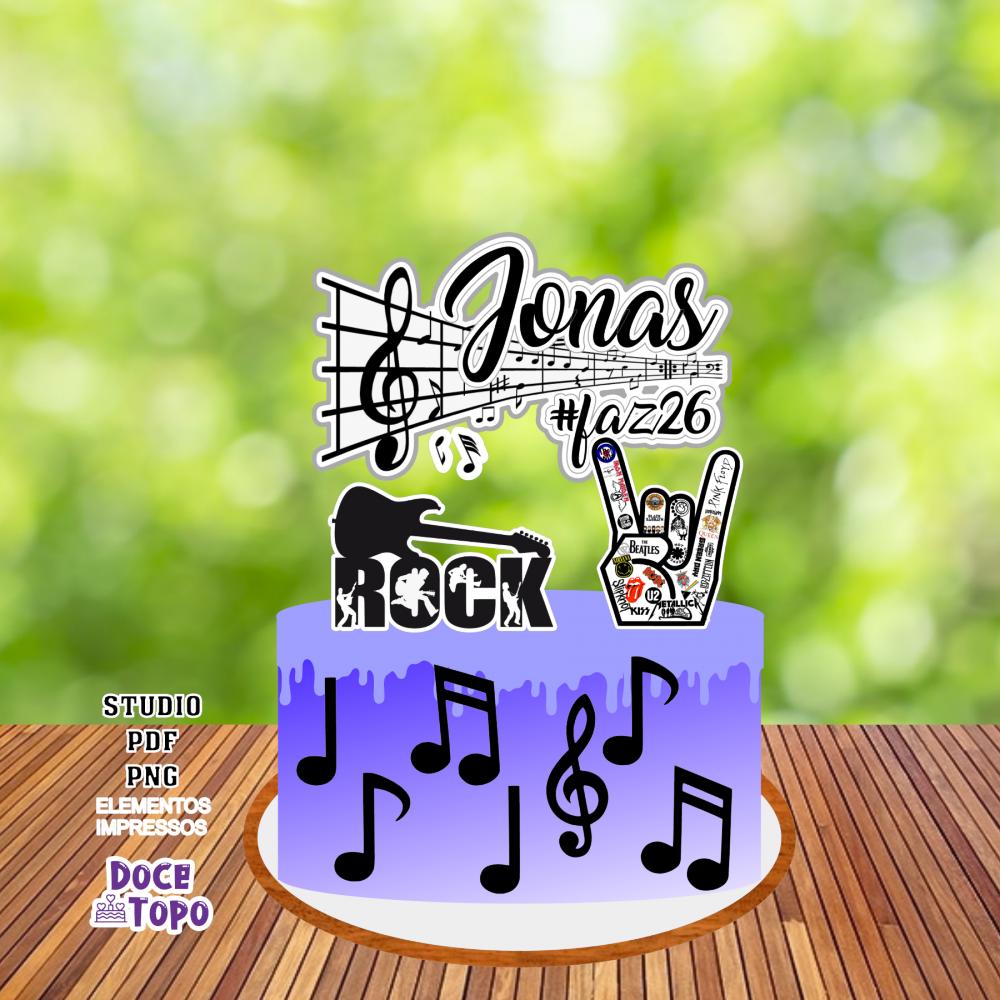 Topo de Bolo Rock Studio/PDF/PNG