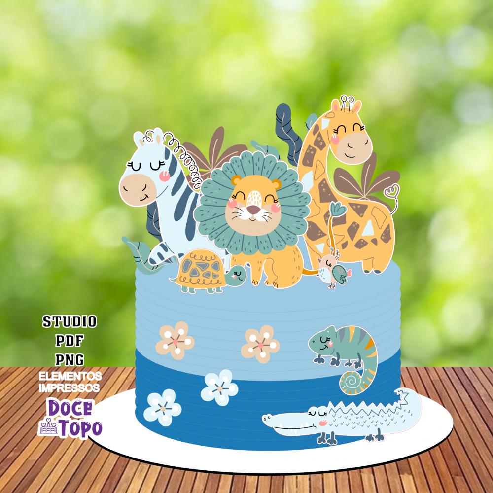 Topo de Bolo Safari 12 Studio/PDF/PNG