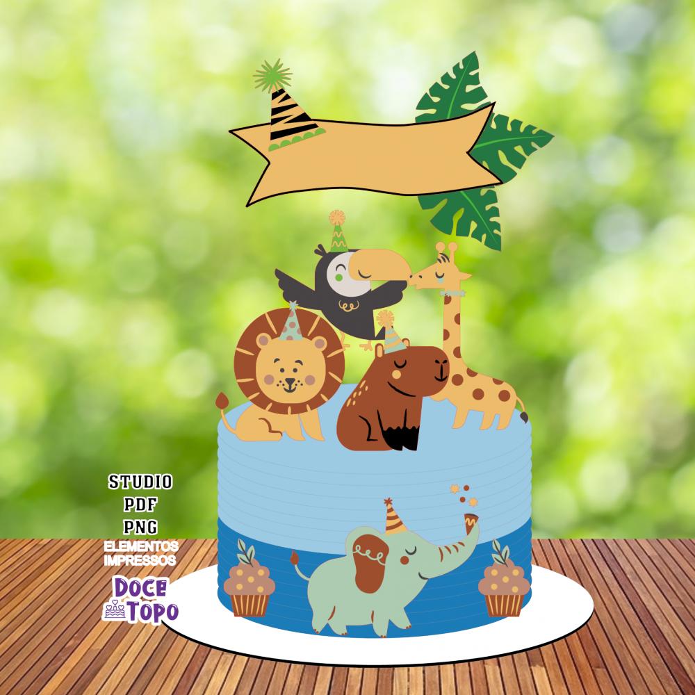 Topo de Bolo Safari 13 Studio/PDF/PNG