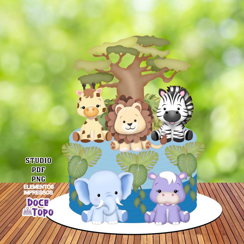 Topo de Bolo Safari 14 Studio/PDF/PNG