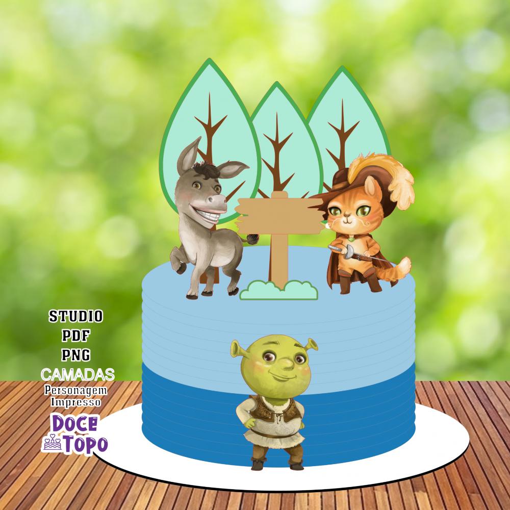 Topo de Bolo Shrek 01 Studio/PDF/PNG