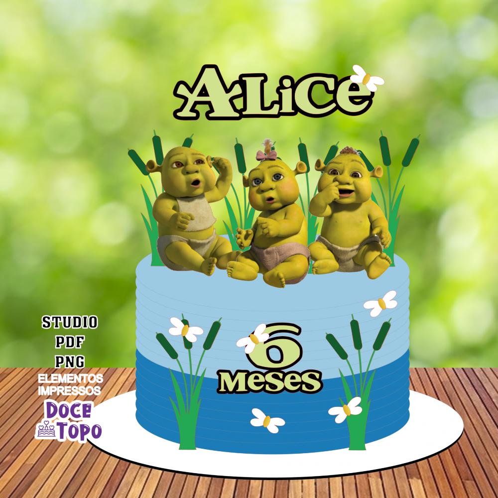 Topo de Bolo Shrek 02 Studio/PDF/PNG