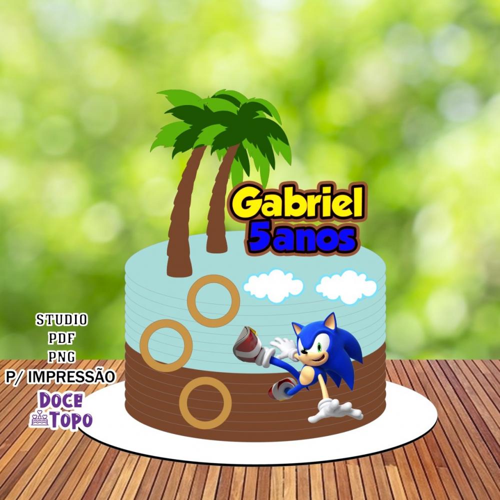 Topo de Bolo Sonic 02 Studio/PDF/PNG