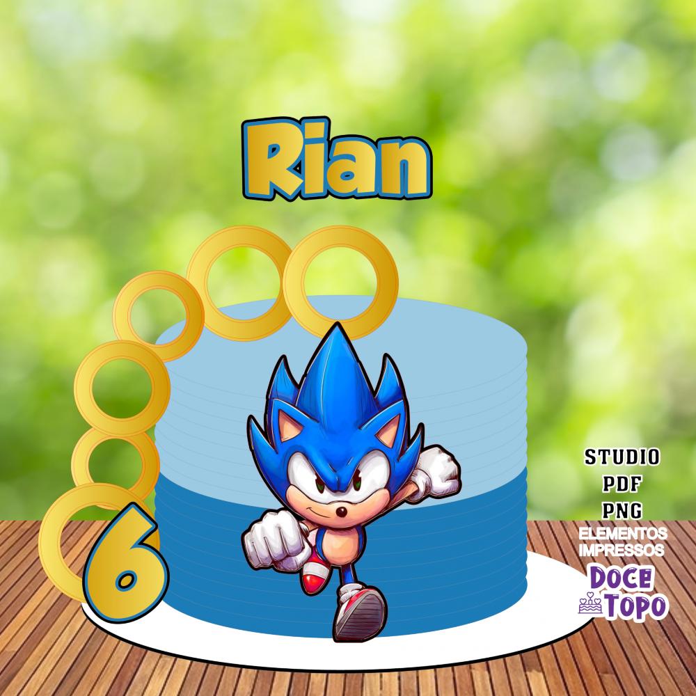 Topo de Bolo Sonic 07 Studio/PDF/PNG