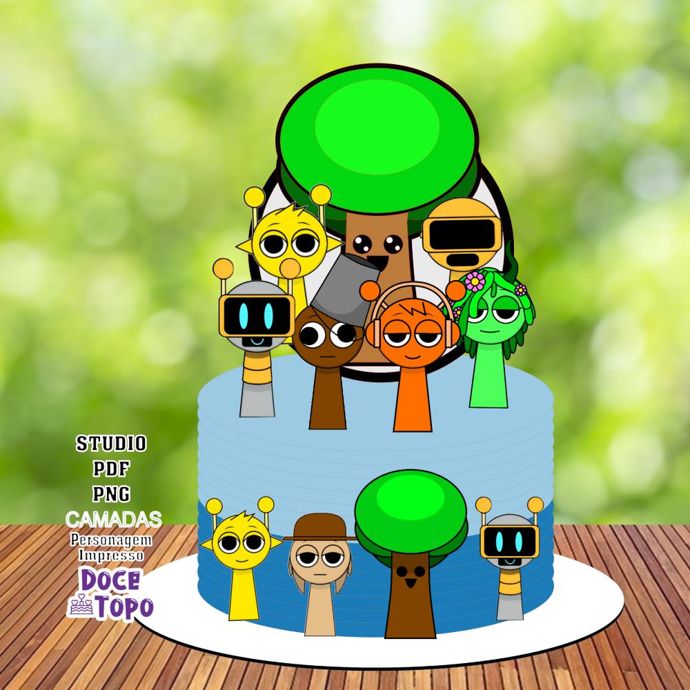 Topo de Bolo Sprunki 01 Studio/PDF/PNG