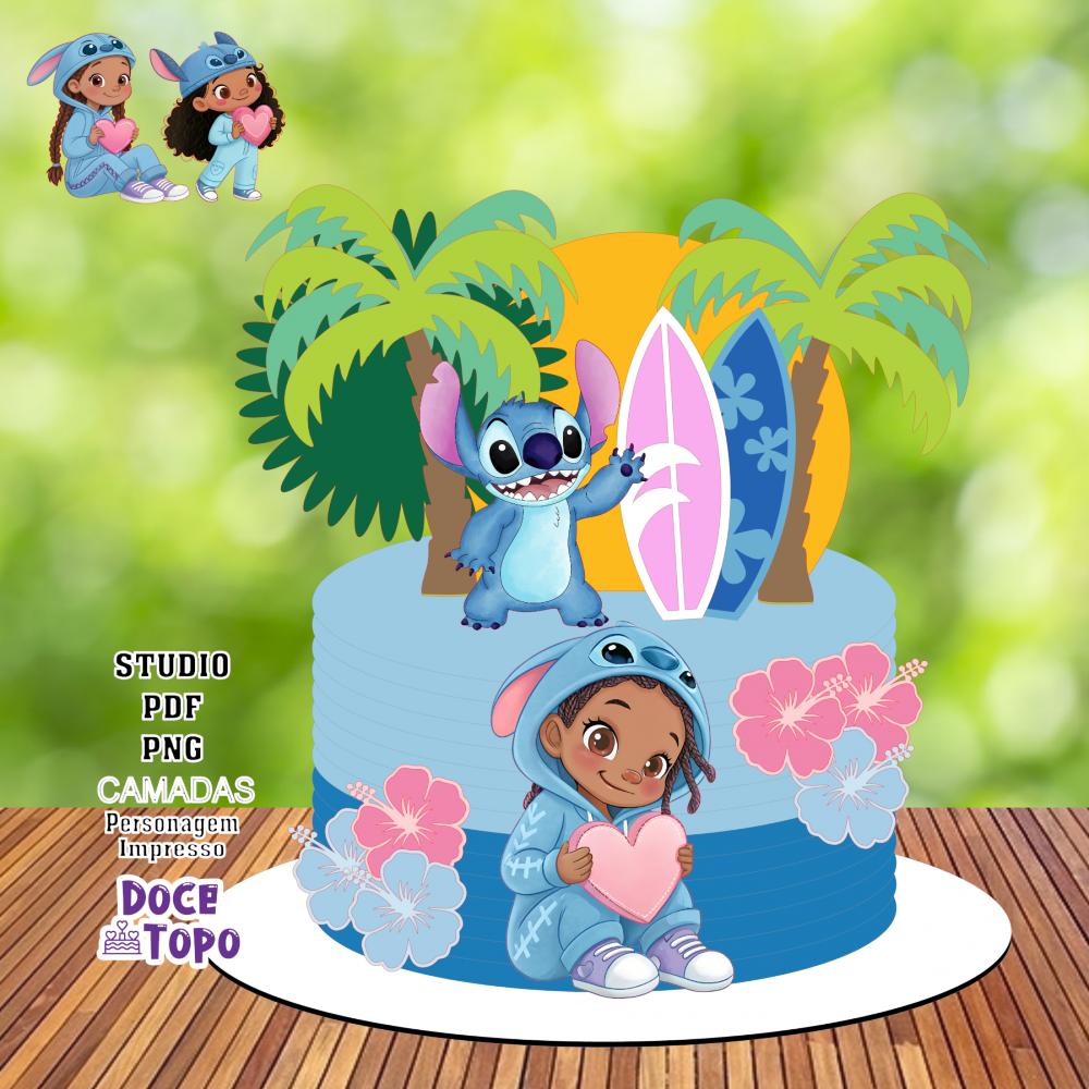 Topo de Bolo Stitch 18 Studio/PDF/PNG