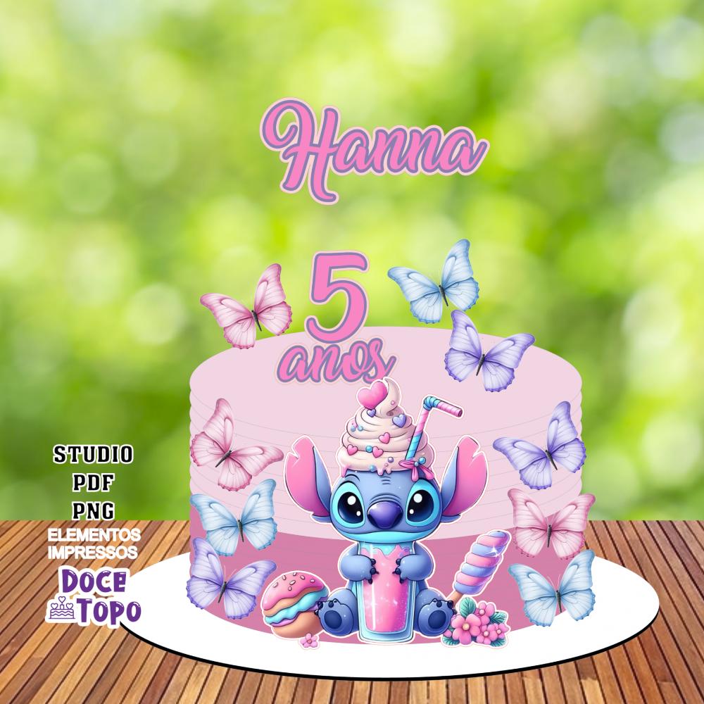 Topo de Bolo Stitch 19 Studio/PDF/PNG