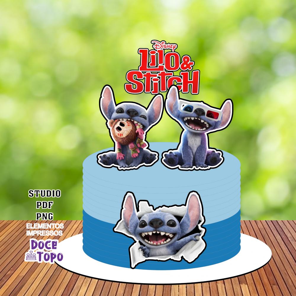 Topo de Bolo Stitch Live Action 01 Studio/PDF/PNG