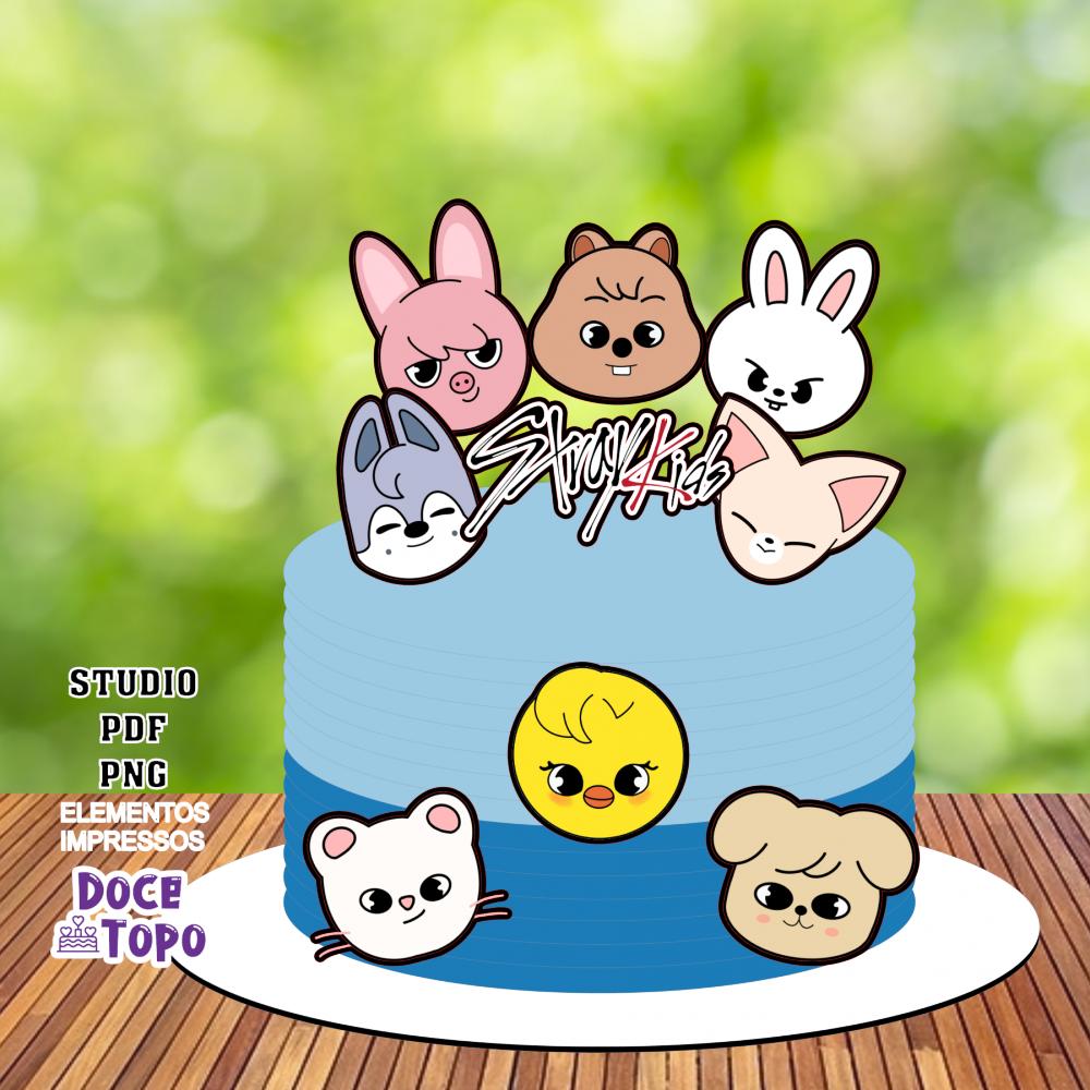 Topo de Bolo Stray Kids Zoo 01 Studio/PDF/PNG