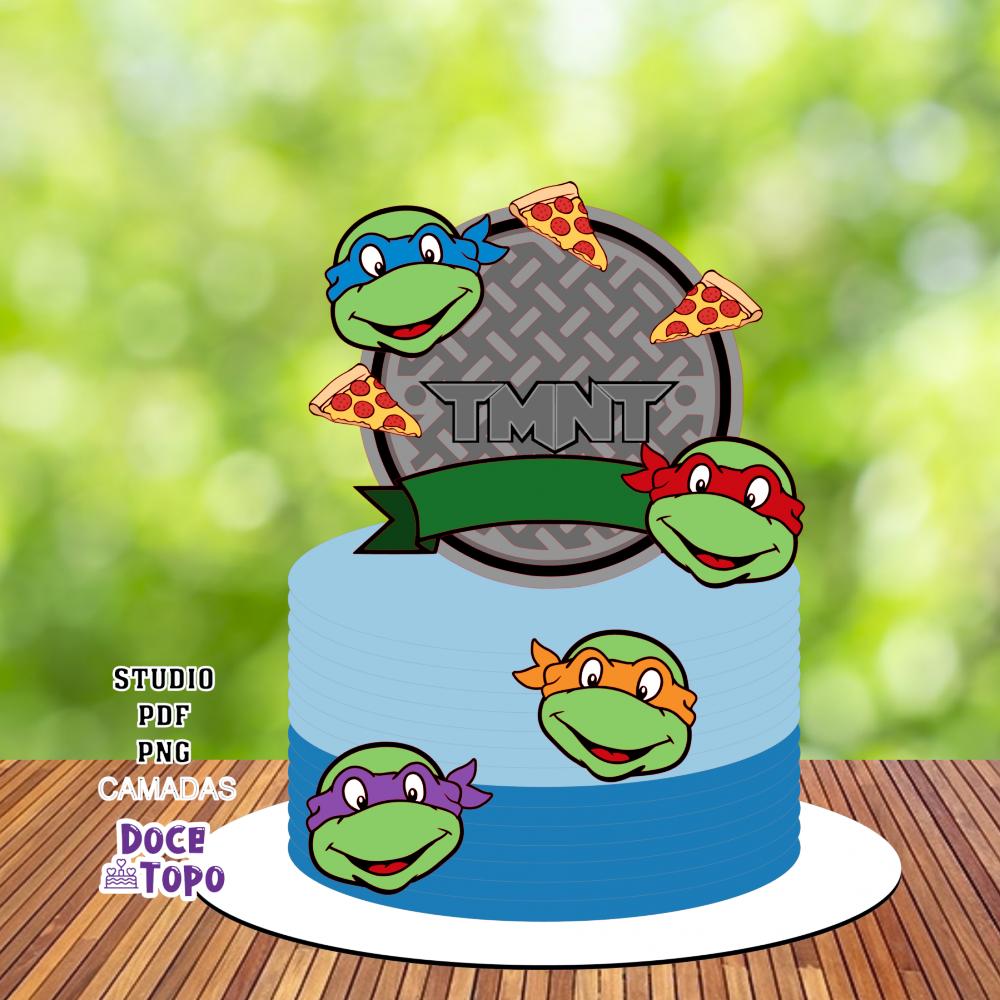 Topo de Bolo Tartarugas Ninja 01 Studio/PDF/PNG