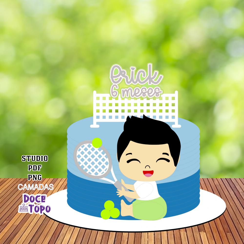 Topo de Bolo Tenista 02 Studio/PDF/PNG