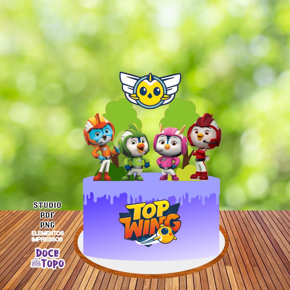 Topo de Bolo Top Wings 01 Studio/PDF/PNG