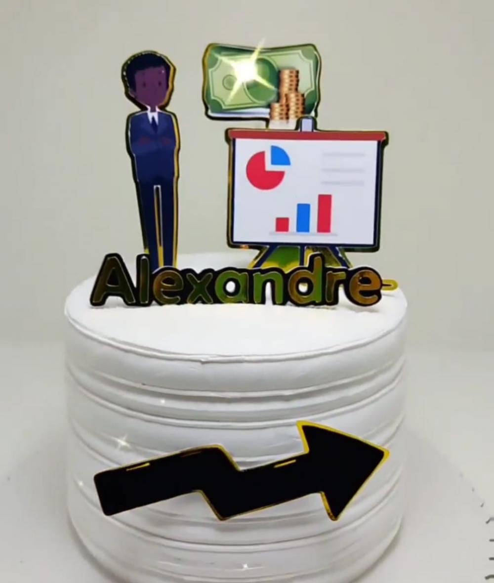 Topo de Bolo Trader Corretor Financeiro Studio/PDF/PNG