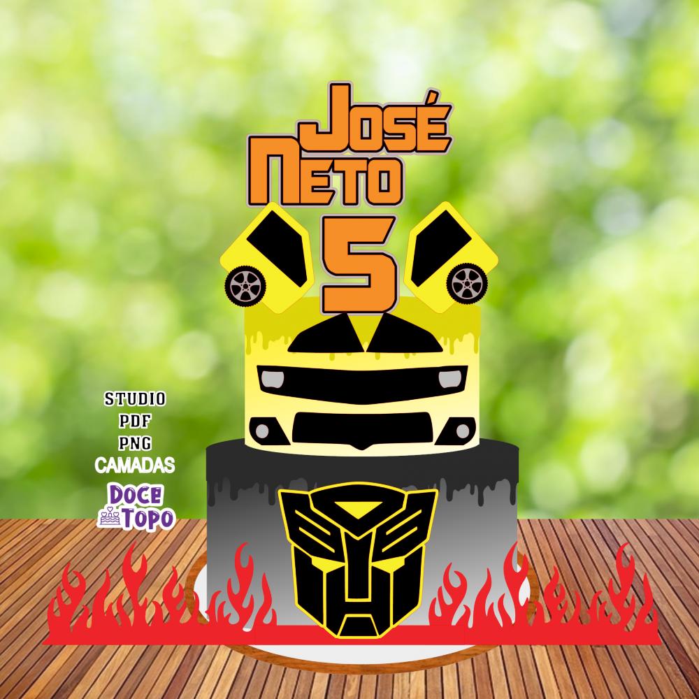 Topo de Bolo Transformers 02 Studio/PDF/PNG