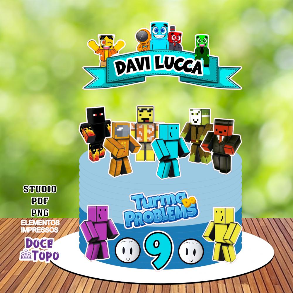 Topo de Bolo Turma do Problems 01 Studio/PDF/PNG