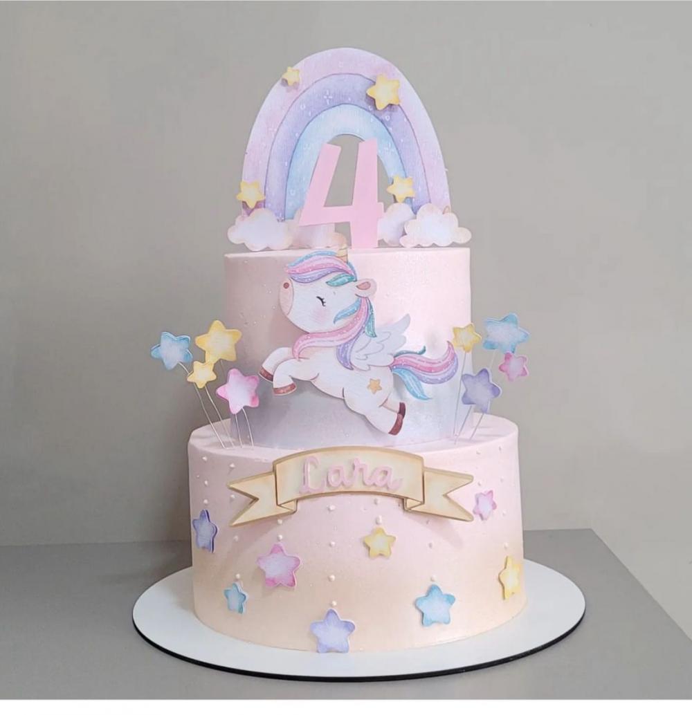 Topo de Bolo Unicórnio 09 Studio/PDF/PNG