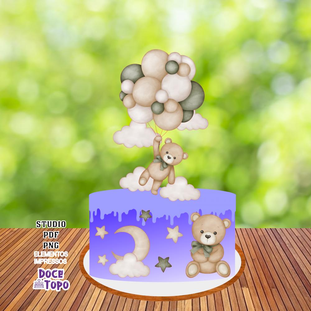 Topo de Bolo Ursinhos 01 Studio/PDF/PNG