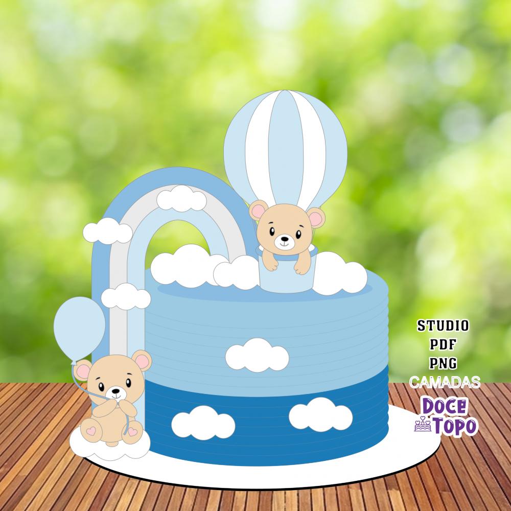 Topo de Bolo Ursinhos 03 Studio/PDF/PNG