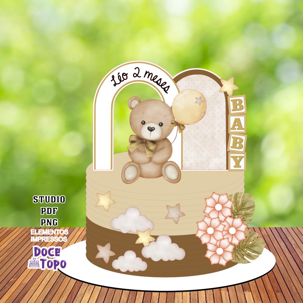 Topo de Bolo Ursinhos 04 Studio/PDF/PNG