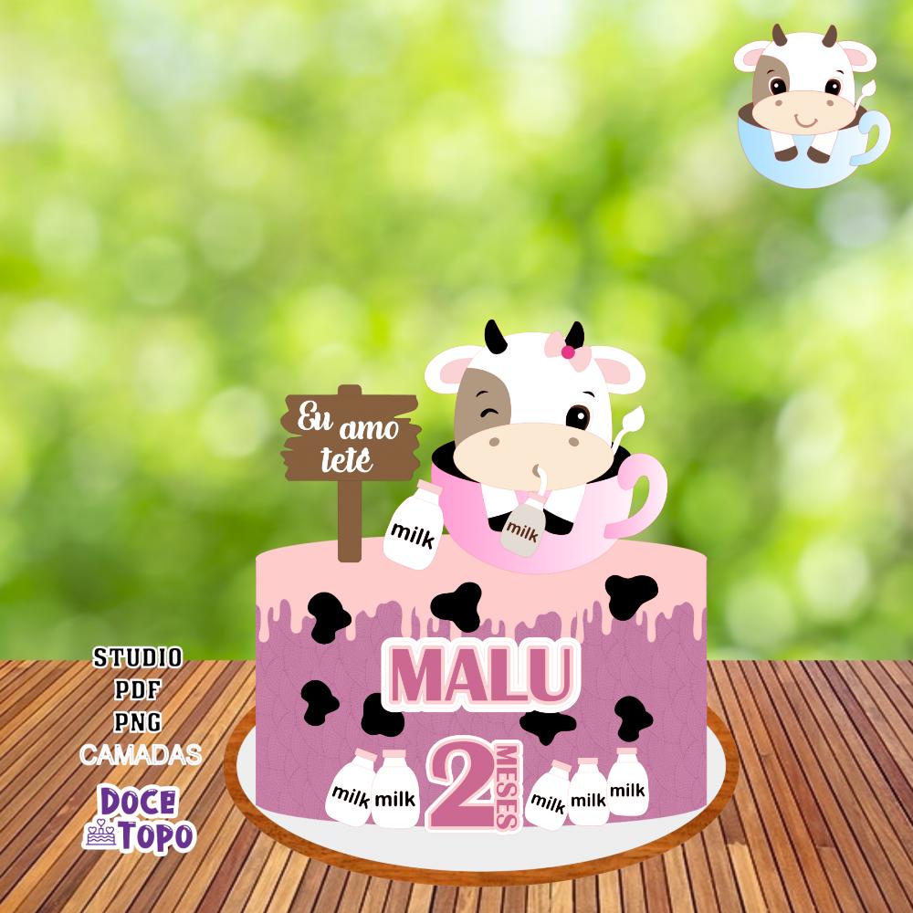 Topo de Bolo Vaquinha 02 Studio/PDF/PNG