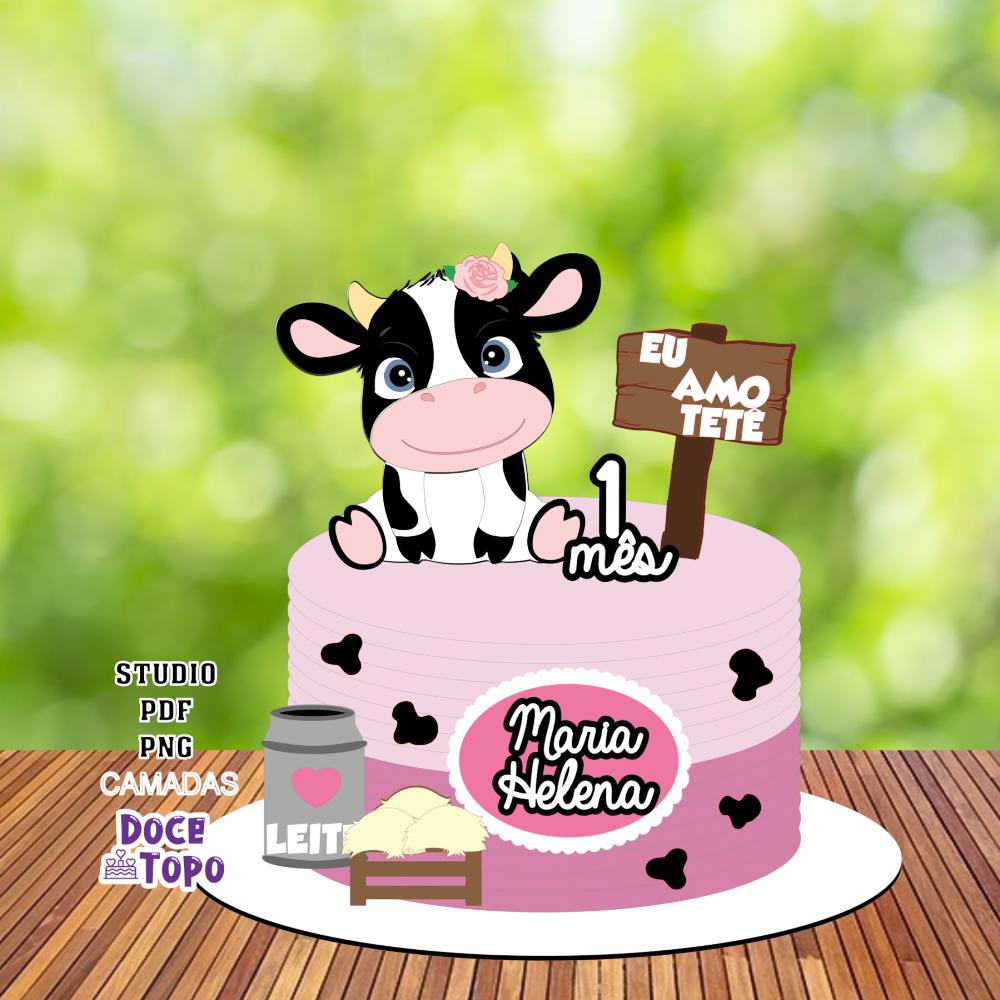 Topo de Bolo Vaquinha 03 Studio/PDF/PNG