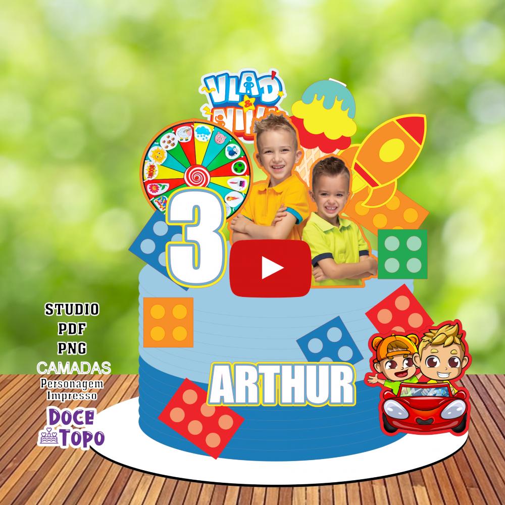 Topo de Bolo Vlad e Niki 01 Studio/PDF/PNG