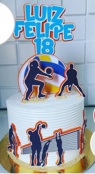 Topo de Bolo Vôlei 02 Studio/PDF/PNG