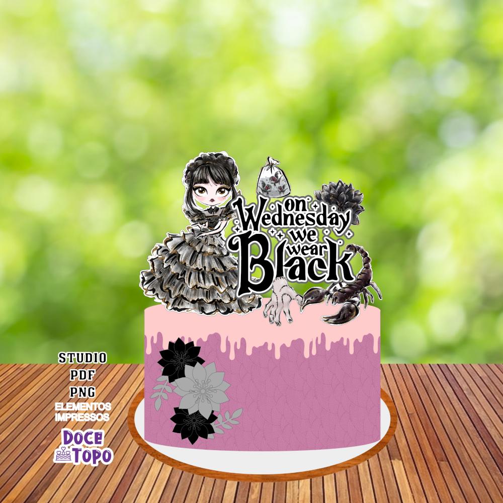 Topo de Bolo Wandinha 02 Studio/PDF/PNG