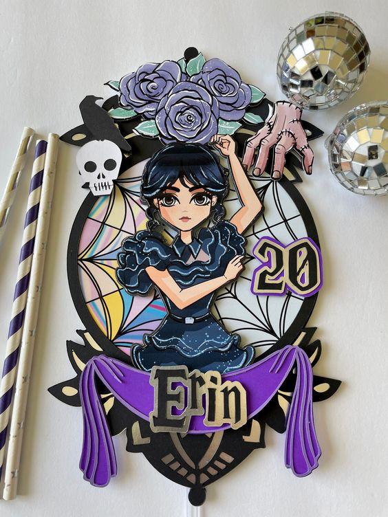 Topo de Bolo Wandinha 03 Studio/PDF/PNG