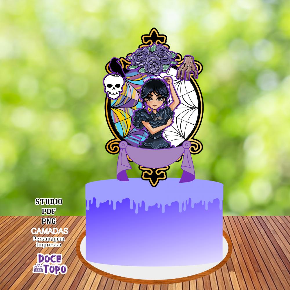 Topo de Bolo Wandinha 03 Studio/PDF/PNG