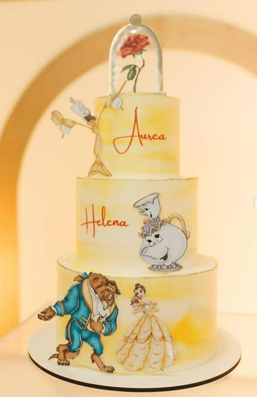 Topo de Bolo A Bela e a Fera 10 Studio/PDF/PNG