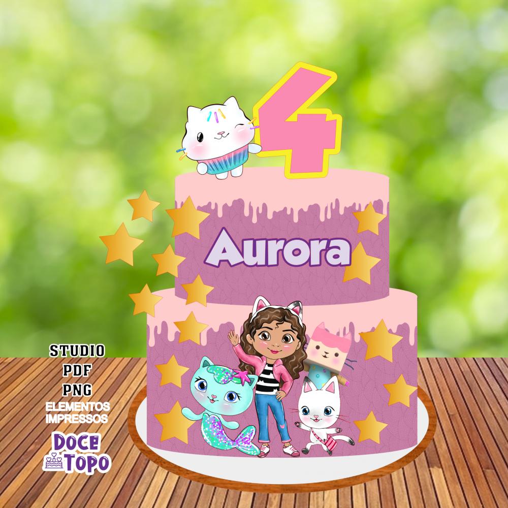 Topo de Bolo A Casa Mágica da Gabby 11 Studio/PDF/PNG