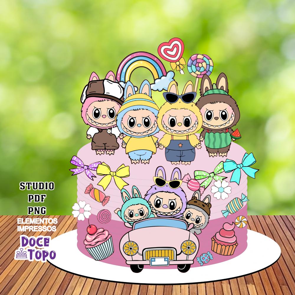 Topo de Bolo Labubu 03 Studio/PDF/PNG