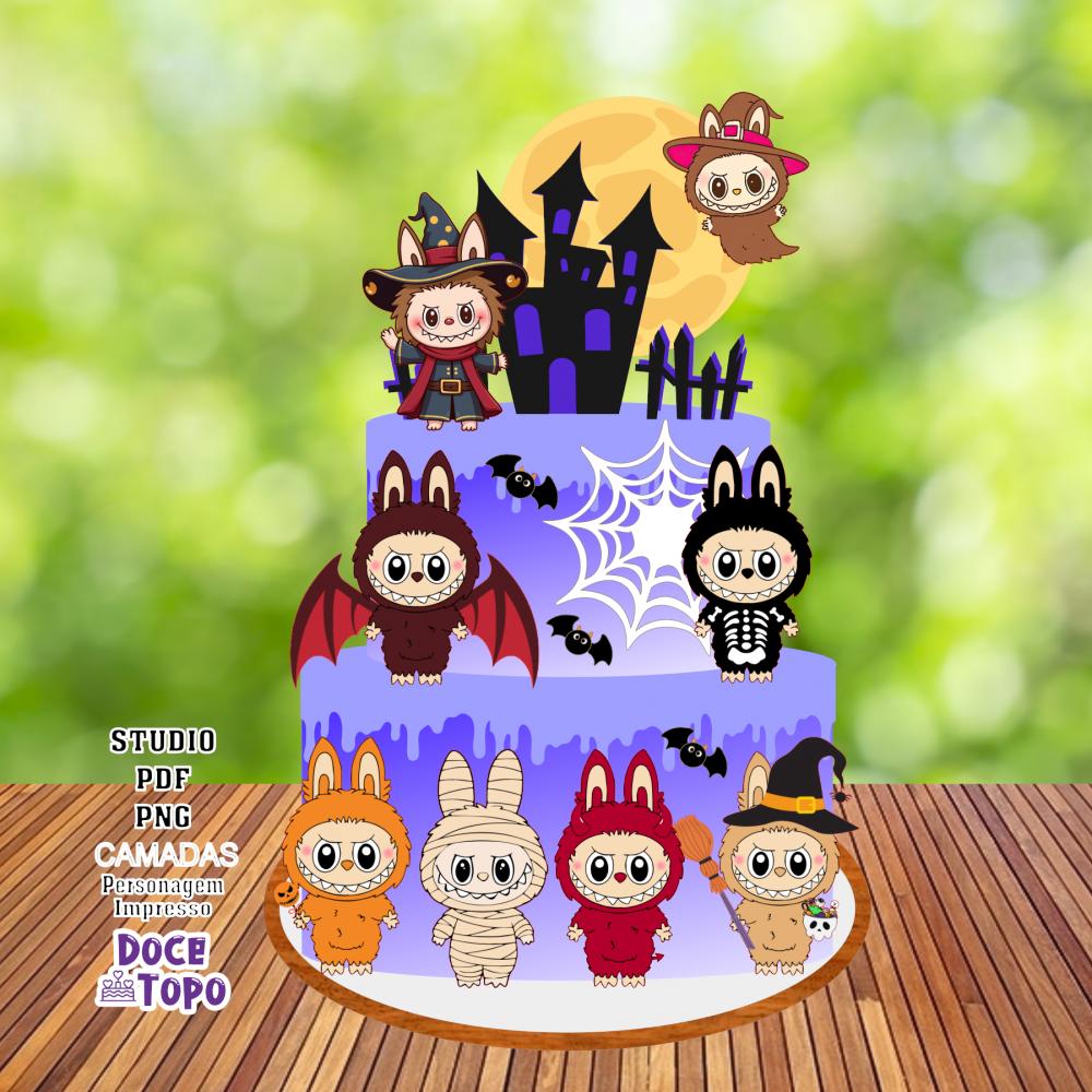 Topo de Bolo Labubu Halloween 01 Studio/PDF/PNG