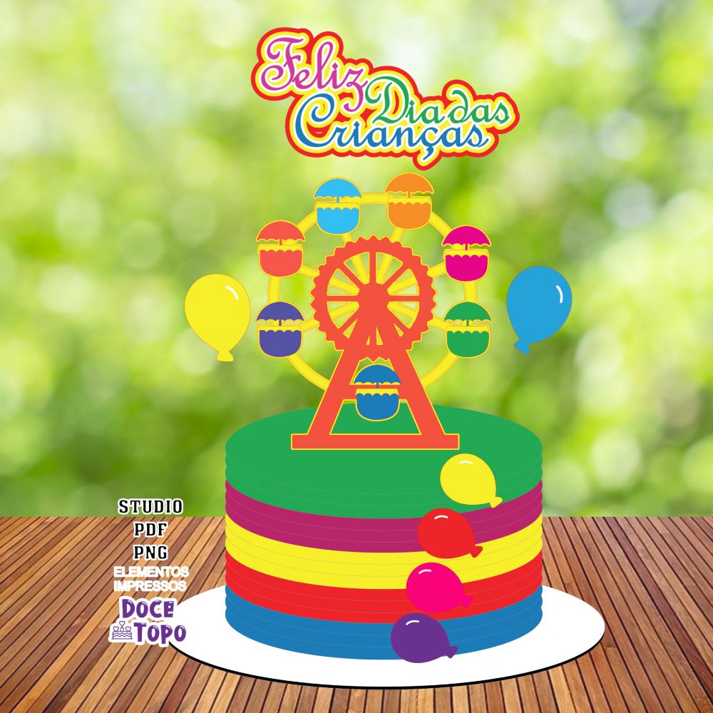 Topo de Bolo Dia das Crianças 03 Studio/PDF/PNG