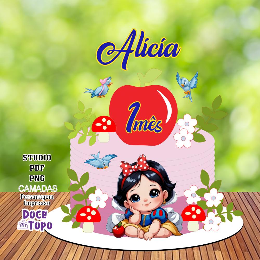 Topo de Bolo Branca de Neve 24 Studio/PDF/PNG