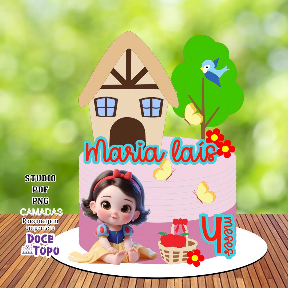 Topo de Bolo Branca de Neve 25 Studio/PDF/PNG