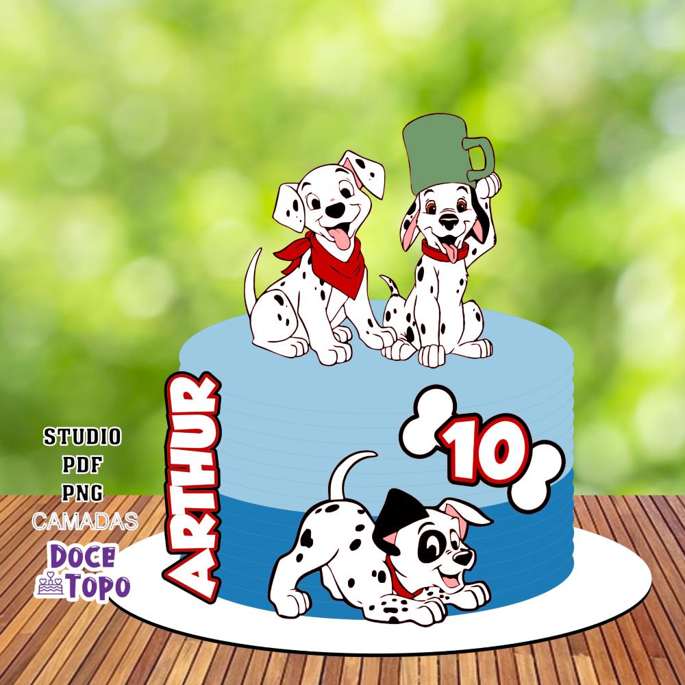 Topo de Bolo 101 Dalmatas 01 Studio/PDF/PNG
