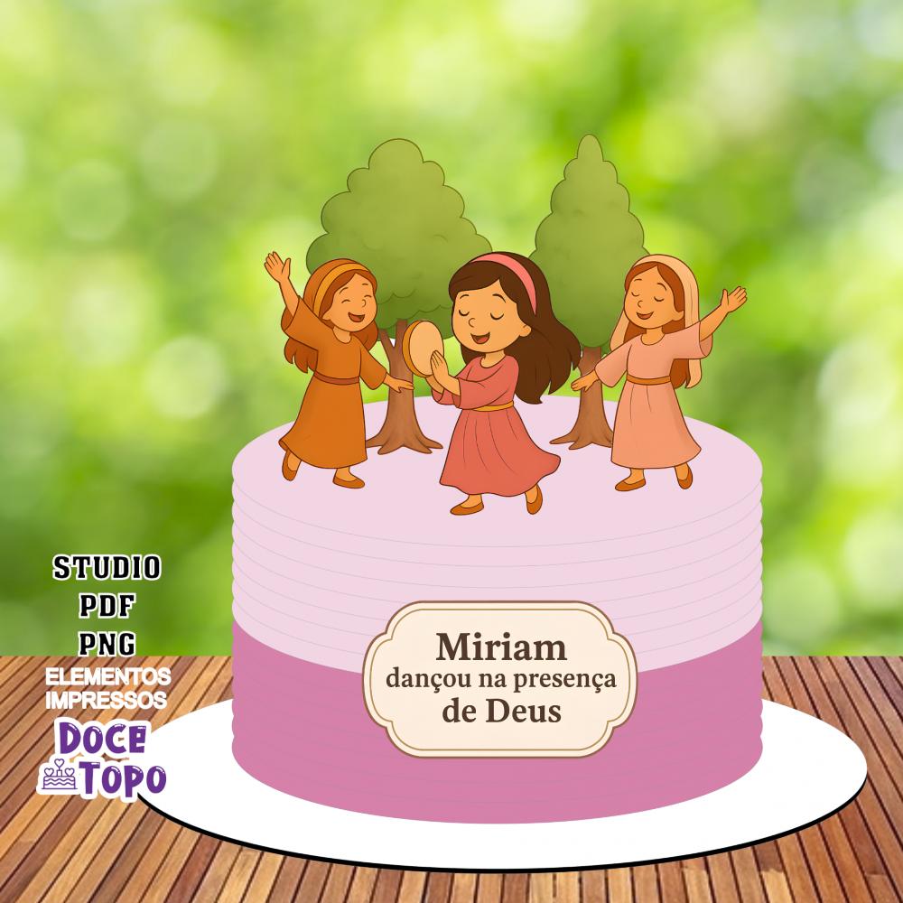 Topo de Bolo Cristão Miriam Studio/PDF/PNG