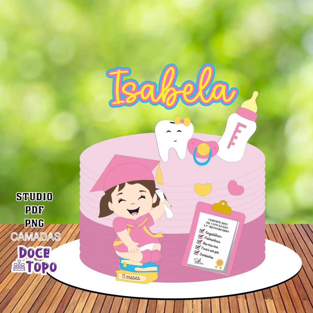 Topo de Bolo Formatura Mesversário 03 Studio/PDF/PNG