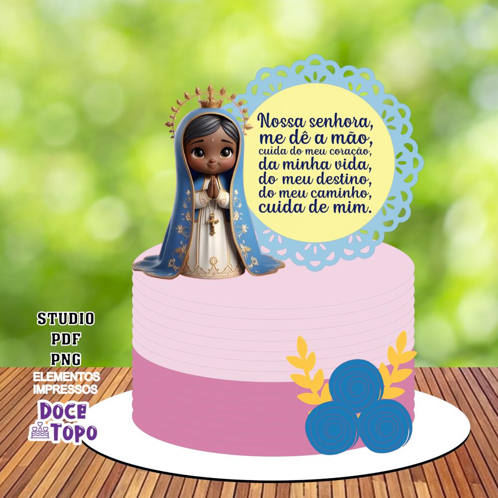 Topo de Bolo Nossa Senhora Aparecida 04 Studio/PDF/PNG