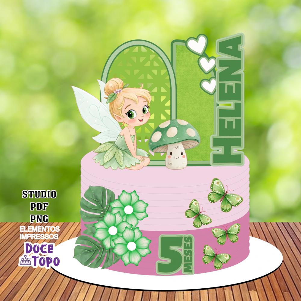 Topo de Bolo Sininho 01 Studio/PDF/PNG