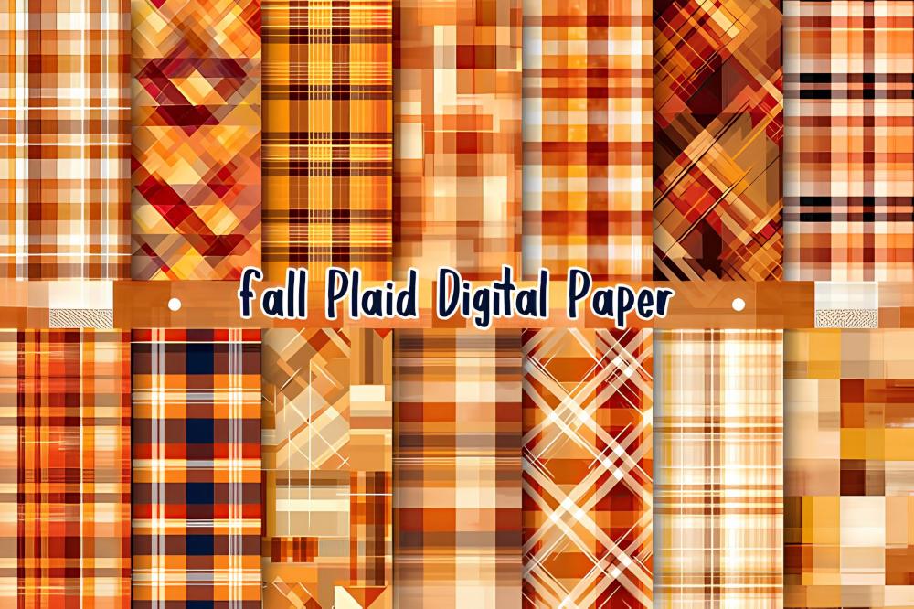Kit Digital Png Papéis Digitais Xadrez de Outono 02